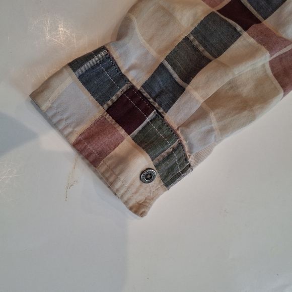 VTG Guess Women's Maroon & White Plaid Western Button Down Shirt Size XL - Picture 5 of 15